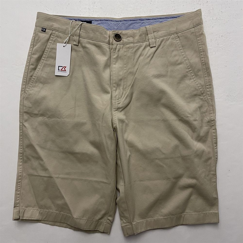 NWT Cutter & Buck 32 x 10" Becket Short Stone 100% Cotton Twill MCB00079
